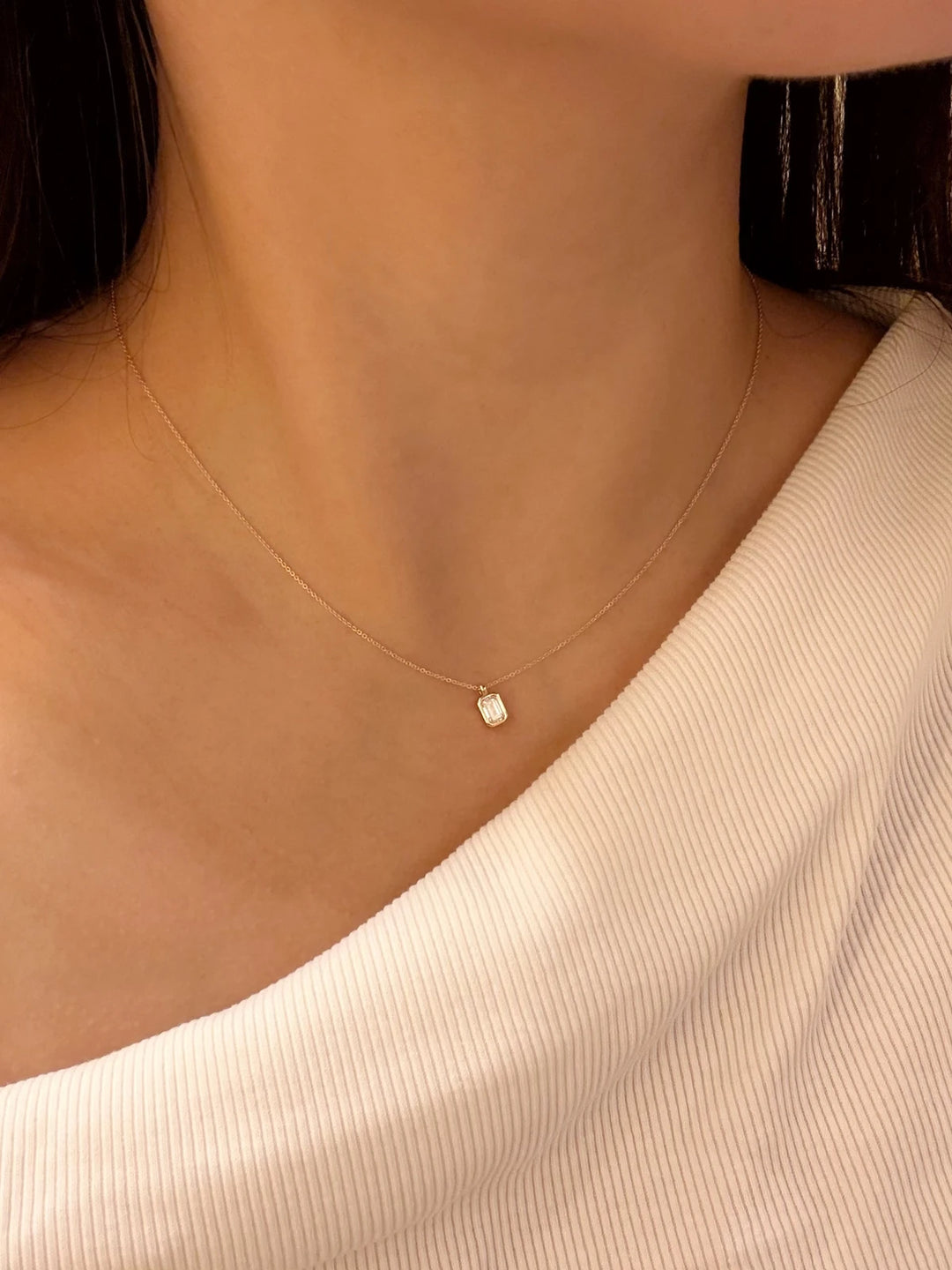 The Classics Emerald-cut Diamond Pendant Necklace