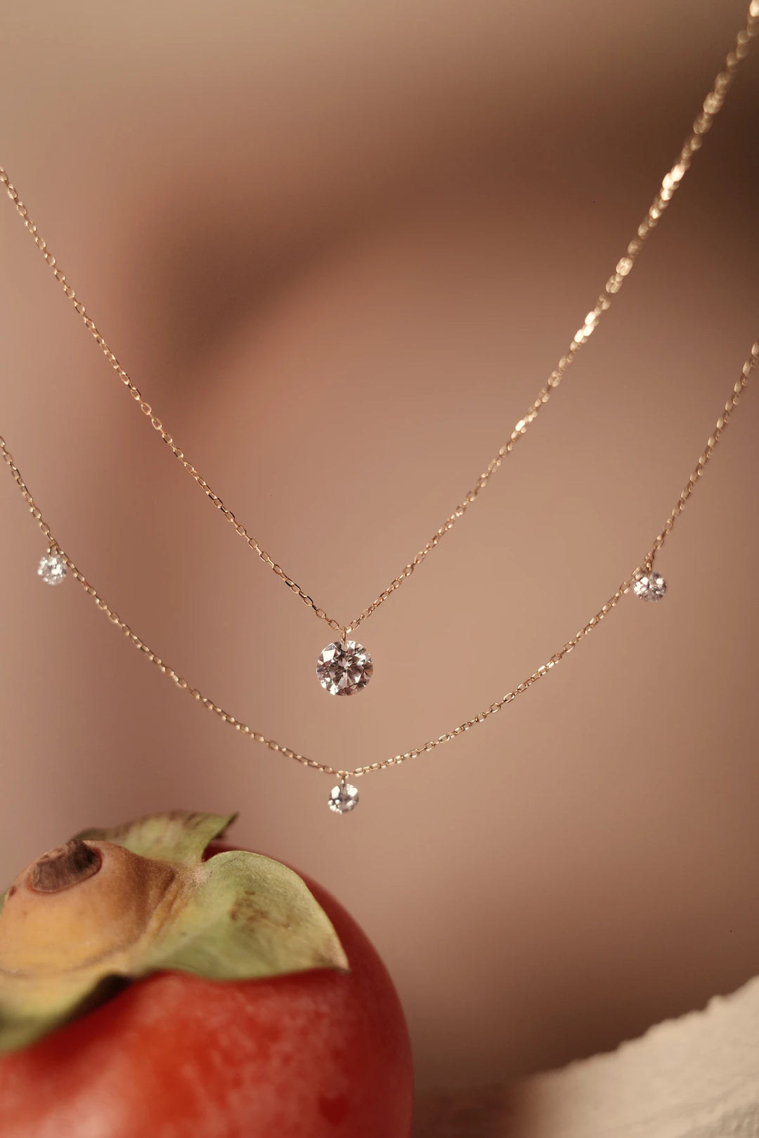 Five Floating-Diamonds Necklace
