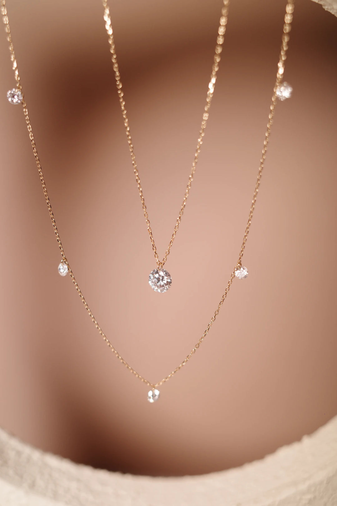 Solitaire Floating-Diamond Necklace
