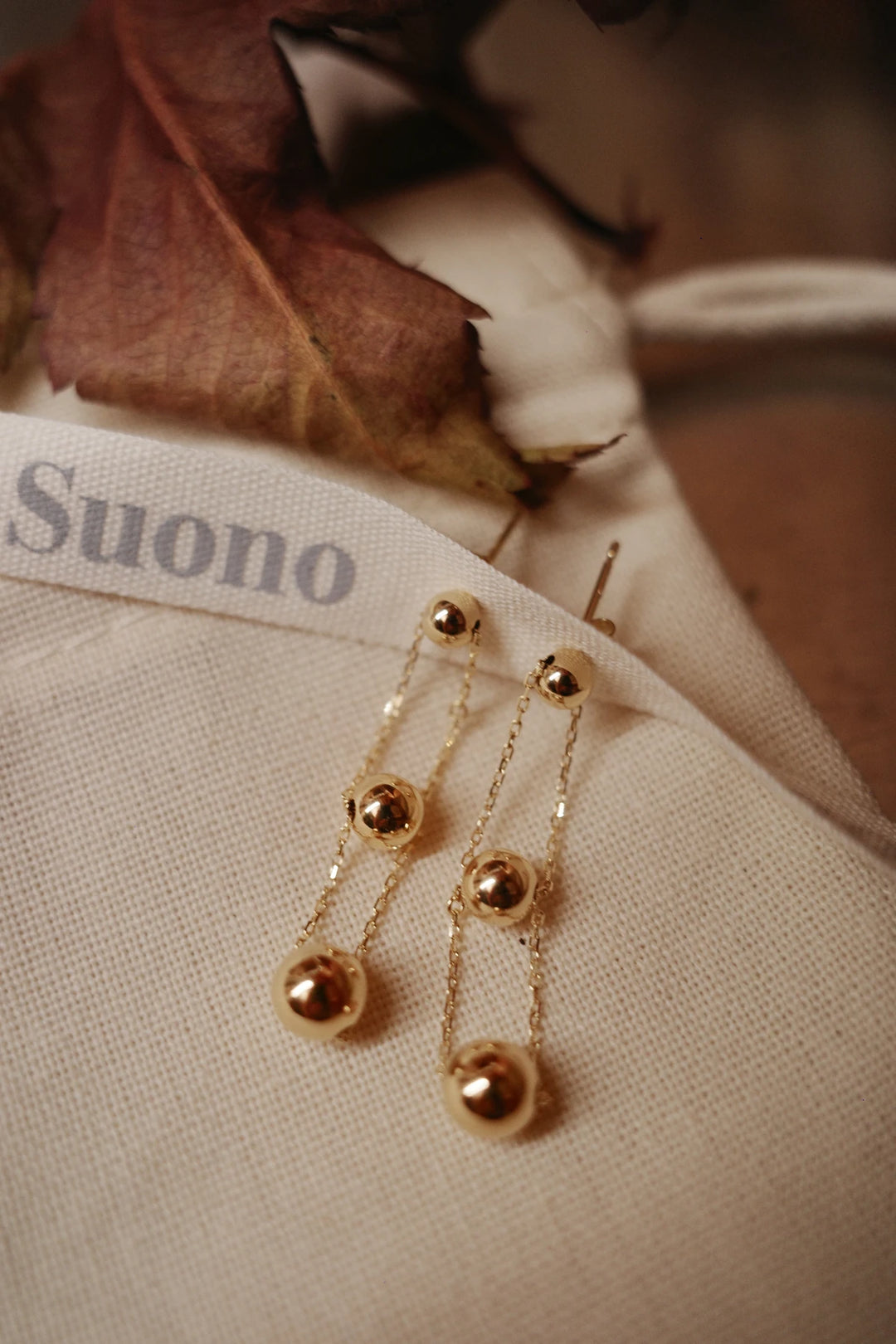 Gold Sphere Earrings