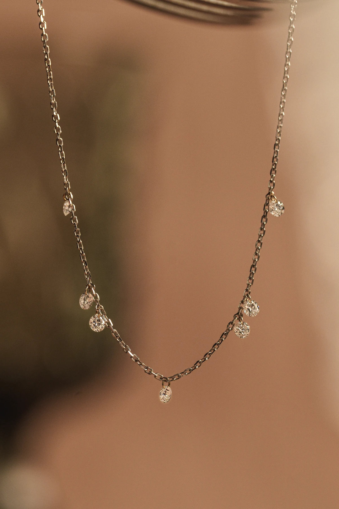 Dew Drop Seven Floating-Diamonds Bracelet