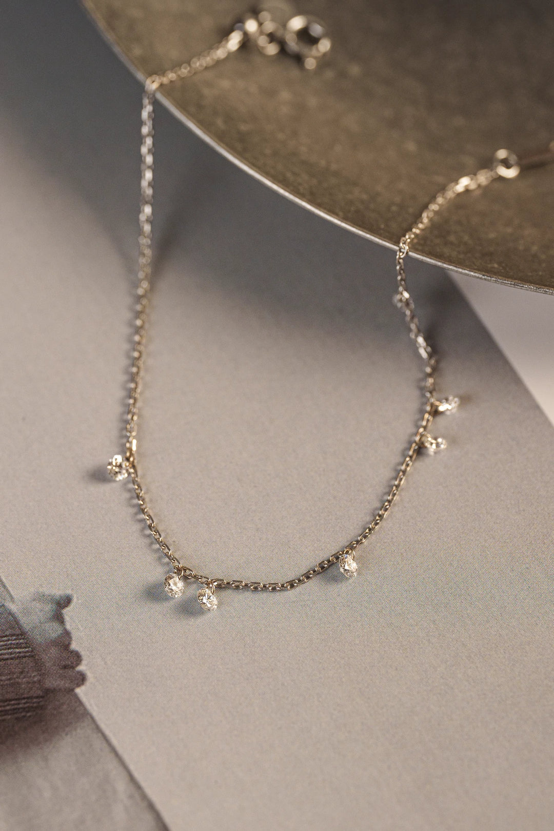 Dew Drop Seven Floating-Diamonds Bracelet