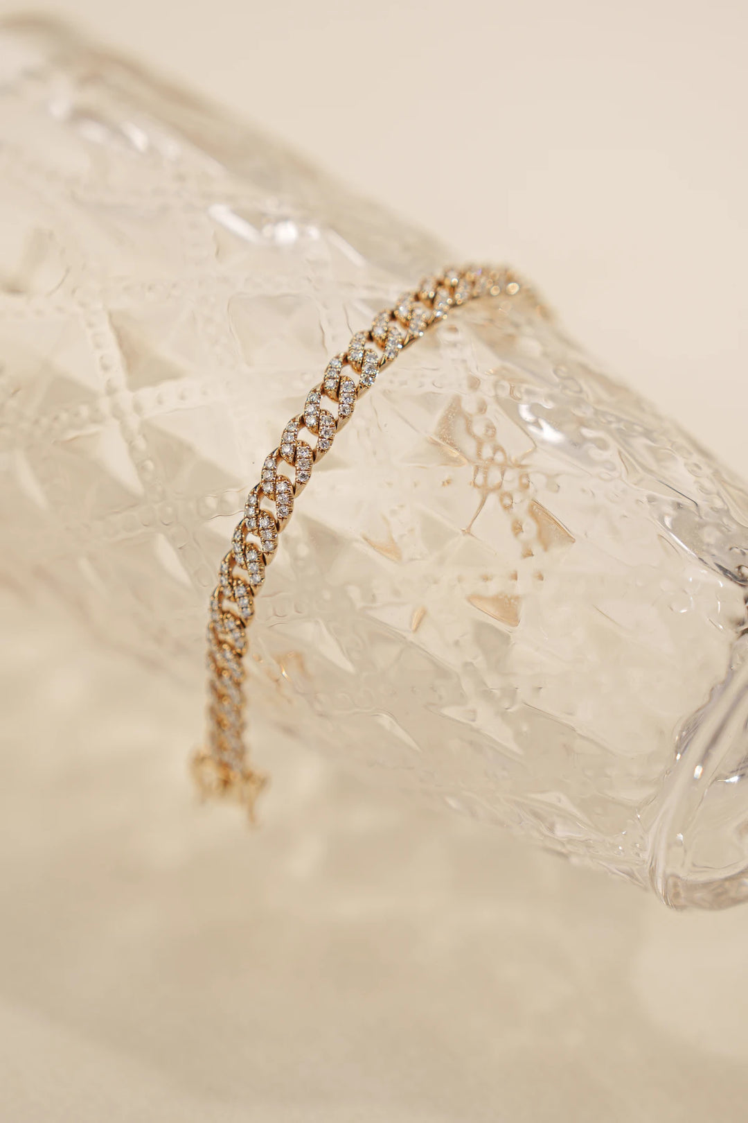 Full Diamond Curb Chain Bracelet