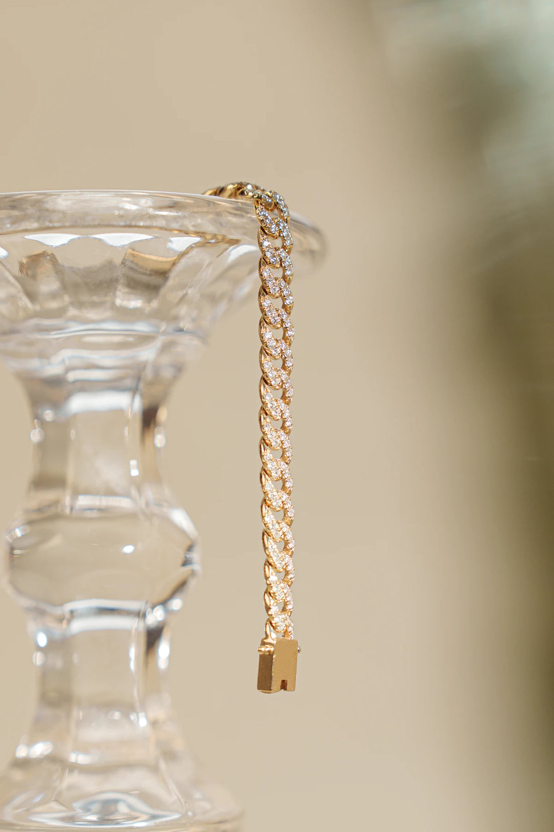 Full Diamond Curb Chain Bracelet