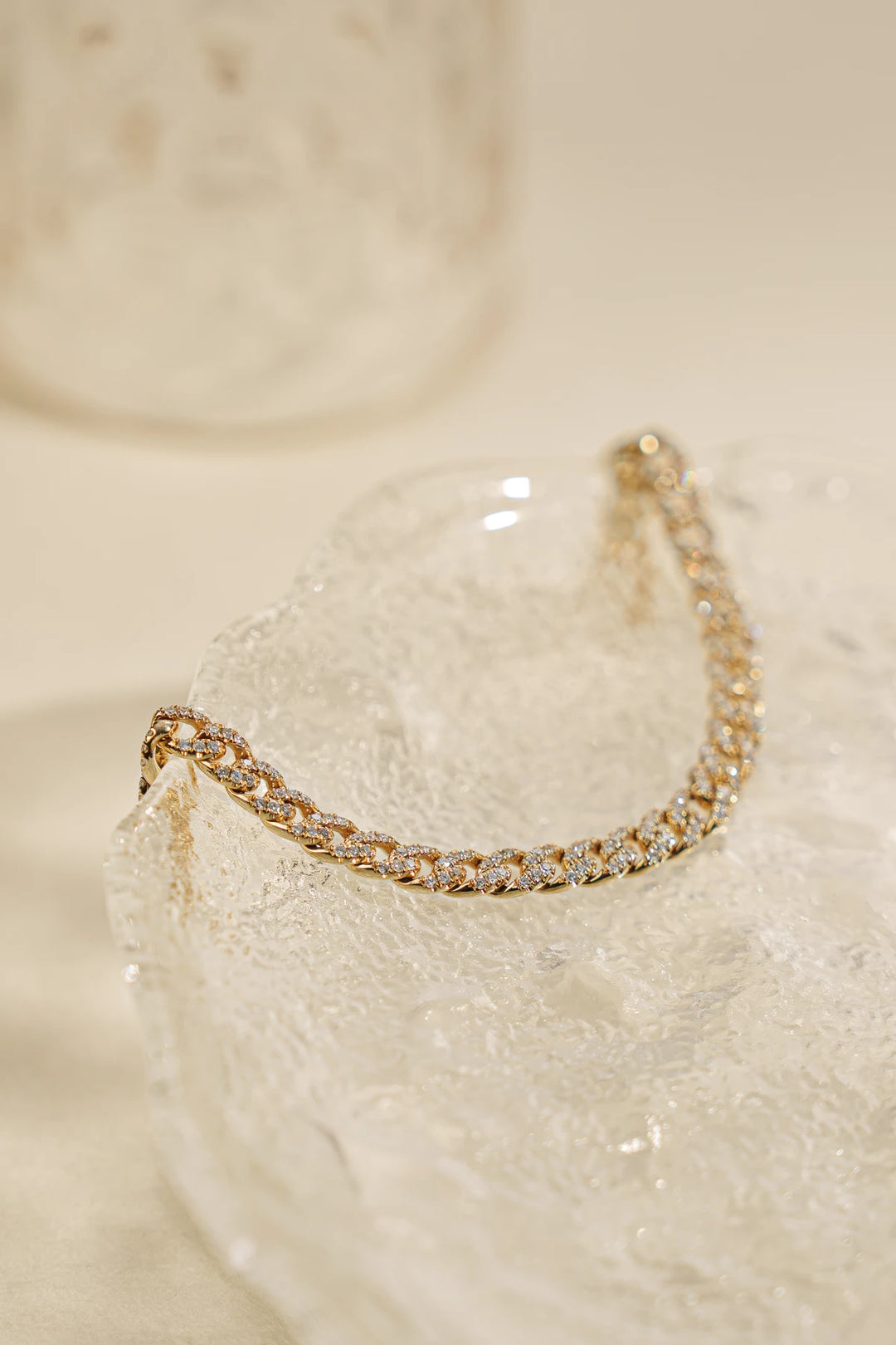 Full Diamond Curb Chain Bracelet